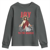 Jesus Christmas Youth Sweatshirt Joy To The World Christian - Wonder Print Shop