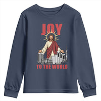 Jesus Christmas Youth Sweatshirt Joy To The World Christian - Wonder Print Shop