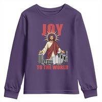 Jesus Christmas Youth Sweatshirt Joy To The World Christian - Wonder Print Shop