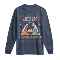 Nativity Scene Christmas Long Sleeve Shirt Baby Jesus Christian Xmas - Wonder Print Shop