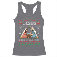 Nativity Scene Christmas Racerback Tank Top Baby Jesus Christian Xmas - Wonder Print Shop