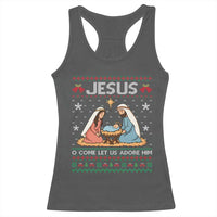 Nativity Scene Christmas Racerback Tank Top Baby Jesus Christian Xmas - Wonder Print Shop