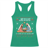 Nativity Scene Christmas Racerback Tank Top Baby Jesus Christian Xmas - Wonder Print Shop