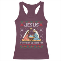 Nativity Scene Christmas Racerback Tank Top Baby Jesus Christian Xmas - Wonder Print Shop