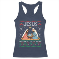 Nativity Scene Christmas Racerback Tank Top Baby Jesus Christian Xmas - Wonder Print Shop