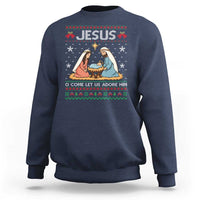 Nativity Scene Christmas Sweatshirt Baby Jesus Christian Xmas - Wonder Print Shop