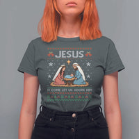 Nativity Scene Christmas T Shirt For Women Baby Jesus Christian Xmas - Wonder Print Shop