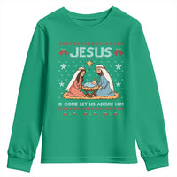 Nativity Scene Christmas Youth Sweatshirt Baby Jesus Christian Xmas - Wonder Print Shop