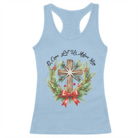 Cross Christmas Racerback Tank Top O Come Let Us Adove Him - Wonder Print Shop