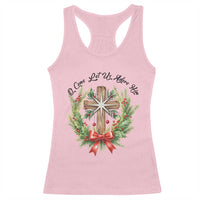 Cross Christmas Racerback Tank Top O Come Let Us Adove Him - Wonder Print Shop