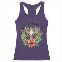 Cross Christmas Racerback Tank Top O Come Let Us Adove Him - Wonder Print Shop