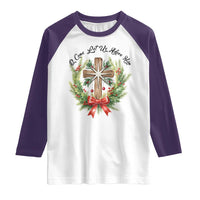 Cross Christmas Raglan Shirt O Come Let Us Adove Him - Wonder Print Shop
