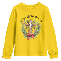 Cross Christmas Youth Sweatshirt O Come Let Us Adove Him - Wonder Print Shop