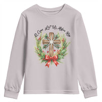 Cross Christmas Youth Sweatshirt O Come Let Us Adove Him - Wonder Print Shop