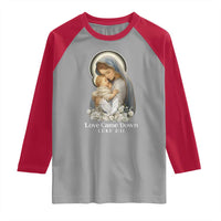 Christian Christmas Raglan Shirt Love Came Down Luke 2:11 - Wonder Print Shop