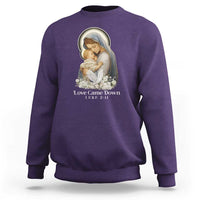 Christian Christmas Sweatshirt Love Came Down Luke 2:11 - Wonder Print Shop