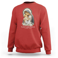 Christian Christmas Sweatshirt Love Came Down Luke 2:11 - Wonder Print Shop