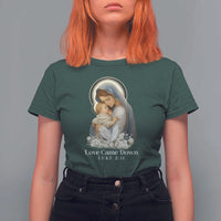Christian Christmas T Shirt For Women Love Came Down Luke 2:11 - Wonder Print Shop