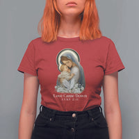 Christian Christmas T Shirt For Women Love Came Down Luke 2:11 - Wonder Print Shop