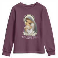 Christian Christmas Youth Sweatshirt Love Came Down Luke 2:11 - Wonder Print Shop
