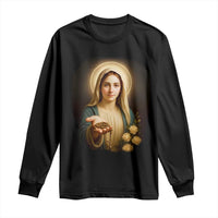 Virgin Mary Maria Long Sleeve Shirt Catholic Christian Faith - Wonder Print Shop