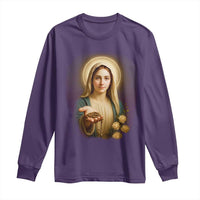 Virgin Mary Maria Long Sleeve Shirt Catholic Christian Faith - Wonder Print Shop