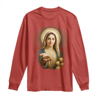 Virgin Mary Maria Long Sleeve Shirt Catholic Christian Faith - Wonder Print Shop