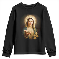 Virgin Mary Maria Youth Sweatshirt Catholic Christian Faith - Wonder Print Shop