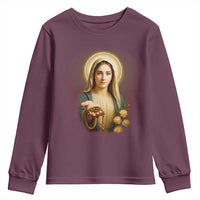Virgin Mary Maria Youth Sweatshirt Catholic Christian Faith - Wonder Print Shop