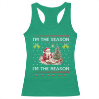 Jesus Christmas Racerback Tank Top Santa With Jesus Baby Reason Xmas - Wonder Print Shop