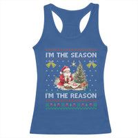 Jesus Christmas Racerback Tank Top Santa With Jesus Baby Reason Xmas - Wonder Print Shop