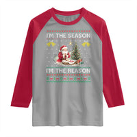 Jesus Christmas Raglan Shirt Santa With Jesus Baby Reason Xmas - Wonder Print Shop