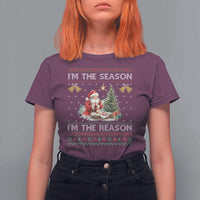 Jesus Christmas T Shirt For Women Santa With Jesus Baby Reason Xmas - Wonder Print Shop