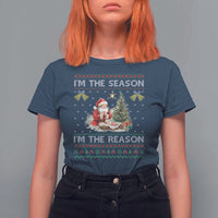 Jesus Christmas T Shirt For Women Santa With Jesus Baby Reason Xmas - Wonder Print Shop