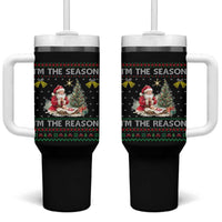 Jesus Christmas Tumbler With Handle Santa With Jesus Baby Reason Xmas - Wonder Print Shop