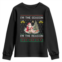 Jesus Christmas Youth Sweatshirt Santa With Jesus Baby Reason Xmas - Wonder Print Shop