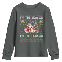 Jesus Christmas Youth Sweatshirt Santa With Jesus Baby Reason Xmas - Wonder Print Shop