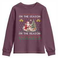 Jesus Christmas Youth Sweatshirt Santa With Jesus Baby Reason Xmas - Wonder Print Shop