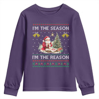 Jesus Christmas Youth Sweatshirt Santa With Jesus Baby Reason Xmas - Wonder Print Shop