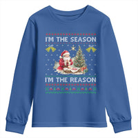 Jesus Christmas Youth Sweatshirt Santa With Jesus Baby Reason Xmas - Wonder Print Shop