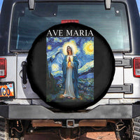 Virgin Mary Starry Night Spare Tire Cover Mother of Christ Catholic - Wonder Print Shop