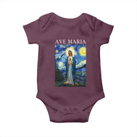 Virgin Mary Starry Night Baby Onesie Mother of Christ Catholic - Wonder Print Shop