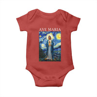 Virgin Mary Starry Night Baby Onesie Mother of Christ Catholic - Wonder Print Shop
