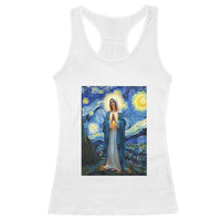 Virgin Mary Starry Night Racerback Tank Top Mother of Christ Catholic - Wonder Print Shop