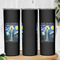 Virgin Mary Starry Night Skinny Tumbler Mother of Christ Catholic - Wonder Print Shop
