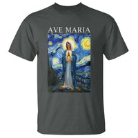 Virgin Mary Starry Night T Shirt Mother of Christ Catholic - Wonder Print Shop