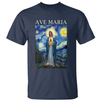 Virgin Mary Starry Night T Shirt Mother of Christ Catholic - Wonder Print Shop