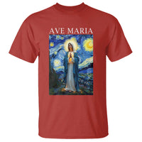 Virgin Mary Starry Night T Shirt Mother of Christ Catholic - Wonder Print Shop