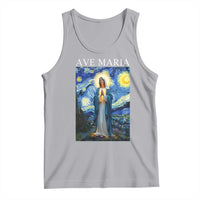 Virgin Mary Starry Night Tank Top Mother of Christ Catholic - Wonder Print Shop