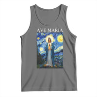 Virgin Mary Starry Night Tank Top Mother of Christ Catholic - Wonder Print Shop